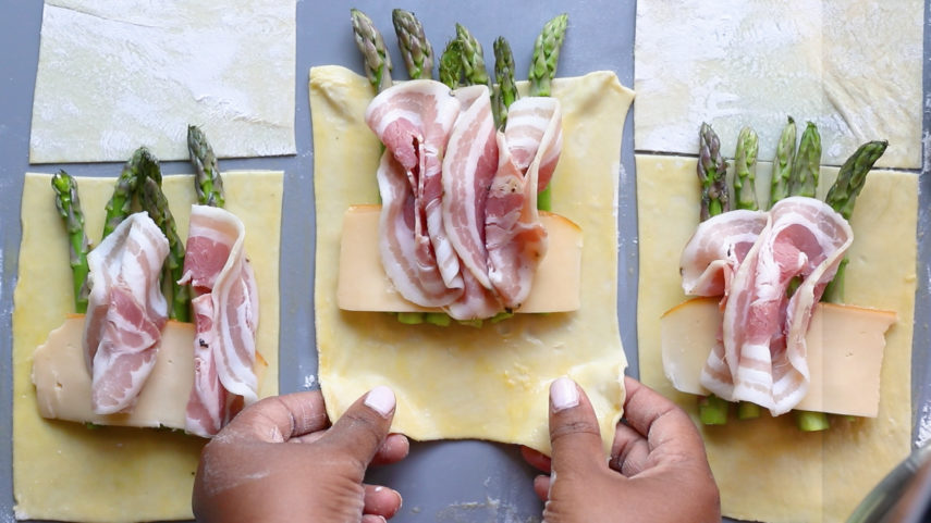 How to make Easy Asparagus Puff Pastry Pocket Squares