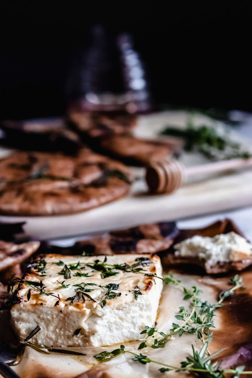 Honey Baked Feta with Rosemary and Thyme