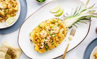 Spicy Pineapple Shrimp Fried Rice pineapple bowl