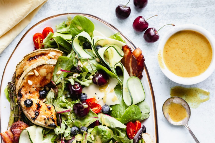 Grilled Summer Salad with Honey Dijon Champagne Vinaigrette