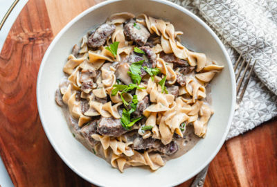 All in one Pressure Cooker Beef Stroganoff with Noodles