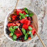 watermelon salad with berries and roasted beets
