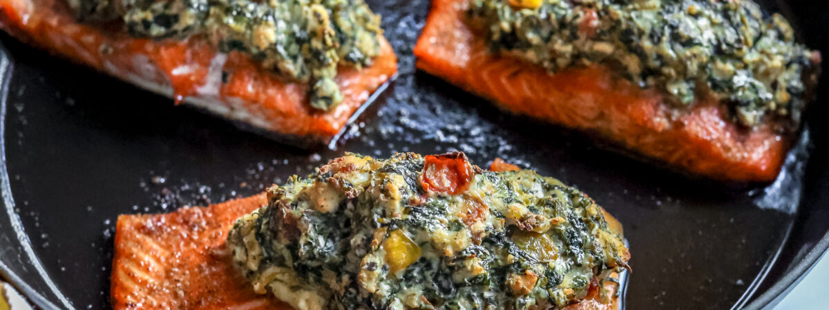Delicious Recipe: Spinach Tomato and Cheese Stuffed Salmon